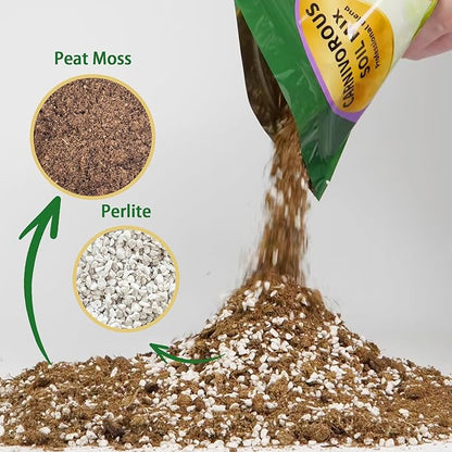 Carnivorous Plant Soil Mix 4qt, Pure Peat Moss and Perlite Mixture for Venus, Pitcher, Butterwort, Nepenthes, Sundew