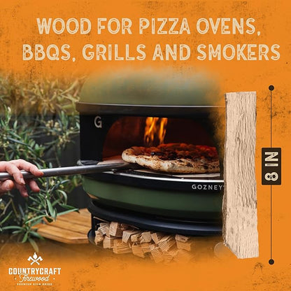 8" Kiln-Dried Red Oak Cooking Wood, 10 lbs – Sustainably Sourced Firewood and BBQ Wood for Ooni, Gozney, Grills, Smokers & Solo Stove – Includes 2 Firestarters – Made in The USA