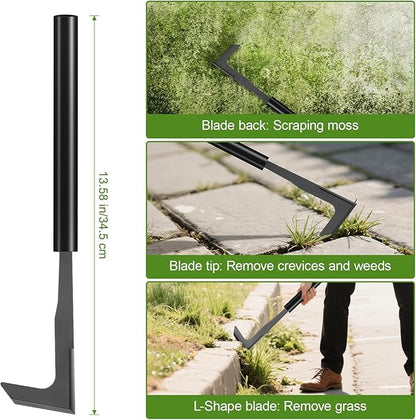 2025 Upgraded 13.5'' Crack Weeder Tool, Carbon Steel Handle Manual Crevice Weeding Tool Weed Puller Gardening Tool for Sidewalk, Paver, Wall Gaps, Lawn Yard, Driveway, Bricks, Deck Boards