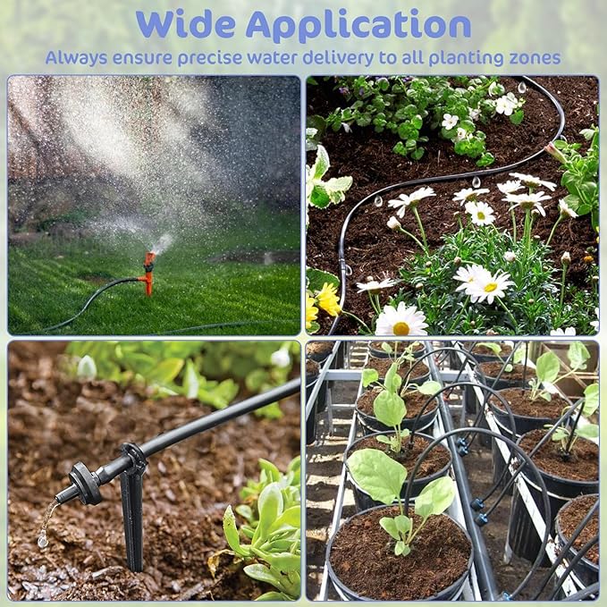 200 ft. 1/4 Drip Irrigation Tubing, Black Distribution Tubing for Drip-Irrigation-System, Polyethylene Drip Line, Drip-Irrigation Hose Tube for Quick-Connect Drip-Irrigation Emitters