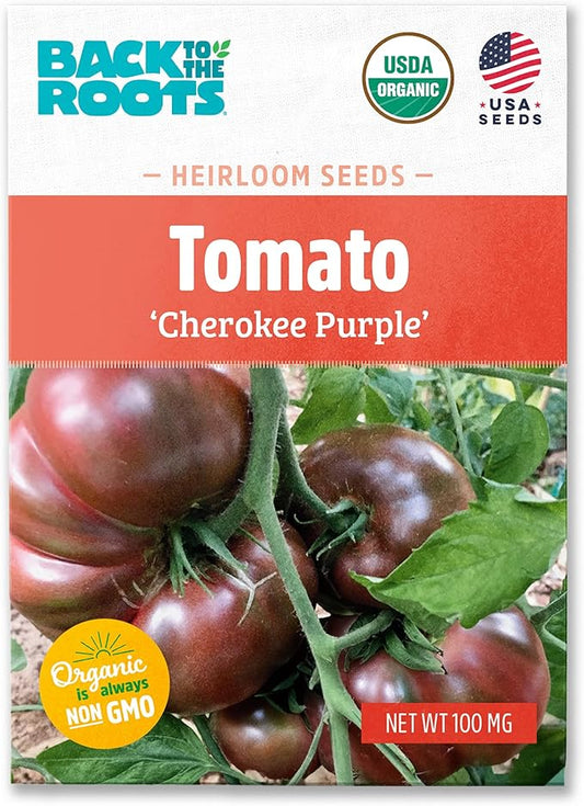 Back to The Roots 100% Organic Seed Packet - Tomato 'Cherokee Purple' 100mg