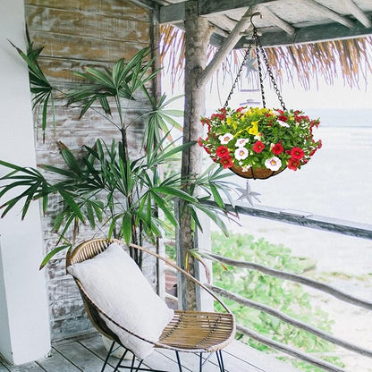 Halatool 6PCS 12 Inch Coco Liners Coconut Fiber Planter Liner 100% Natural Coco Fiber Liners for Planters Round Coco Coir Hanging Basket Liners for Flowers Vegetables