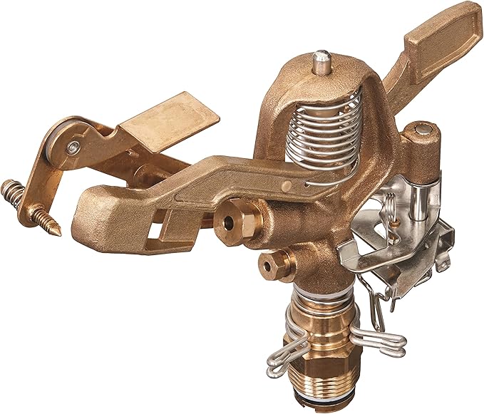 Orbit 55016 Brass Impact Sprinkler Head, Dual Nozzle, 3/4 in. MPT