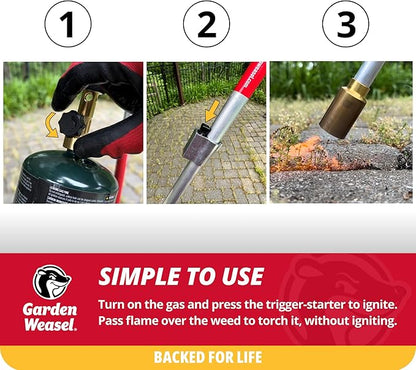 Garden Weasel WeedTorch | Weed Burner with Integrated Lighter | Propane Fire Starter, Torch for Weeds | 98007-A