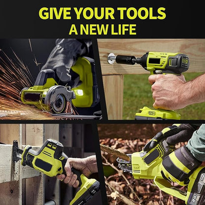 2 Packs 8.0Ah High Capacity Replacement for Ryobi 18v Battery P108 P104 P105 P102 P103 P122 P109 Li-ION Compatible with Ryobi 18V ONE+ System Cordless Power Tools and Charger