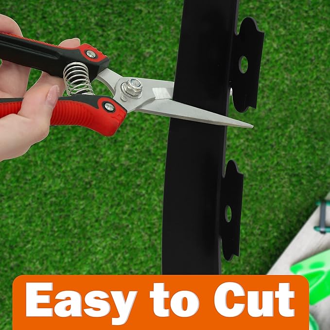 Gardzen 1.5" x 20' Landscape Edging Kit, Garden Edging Coil Comes with 24 Pcs Spikes, No Dig Lawn Border Design