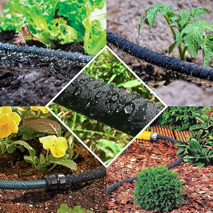 Cuckoo Soaker Hose 5/8" Diameter-Heavy Duty Rubber-Save 70% Water-Great for Garden Flower Beds. (50FT)