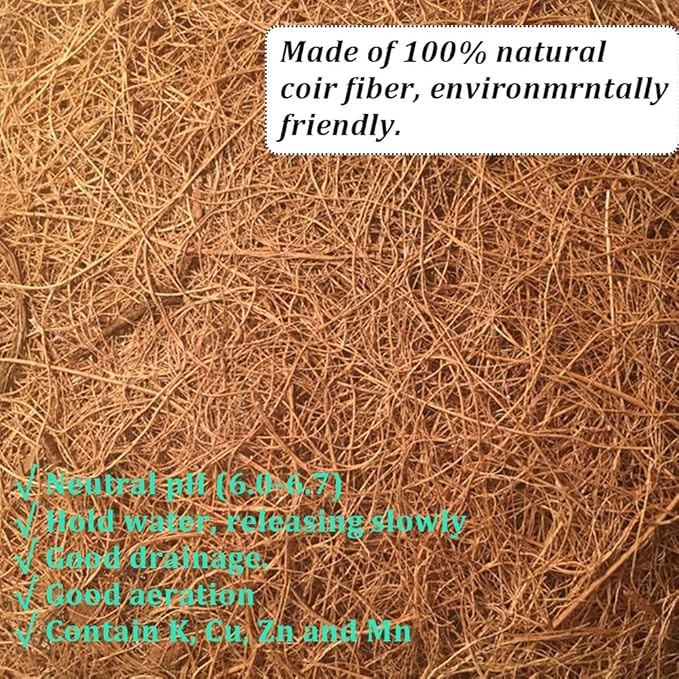 14 inch Coco Liner for planters, 2PCS Round Replacement Plant Basket Liners Coco Fiber Liner for Hanging Basket (14 inch Round)