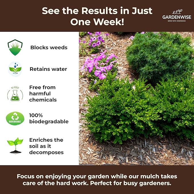 Premium Organic Wood Mulch for Gardens, Landscaping, Potted Plants, and Vegetable Gardens (1 CF - 28 L - 30 QTS)