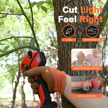 Electric Pole Pruning Shears with Reach Up to 13-Feet Pole and Portable Bag.1.1Inch(28mm) Pole Pruning Shears for Tree Trimming, Cordless Pole Tree Trimmer (Included 2Pcs 2.0Ah Battery)