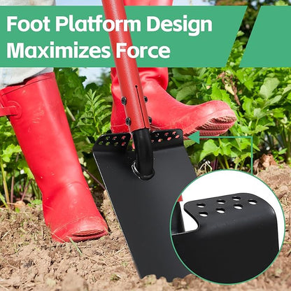 Garden Shovel, Heavy Duty Metal Tool for Digging and Transplanting, 49 Inch Sandblasting Process Design, D Handle, Garden Spade for Snow Shoveling.