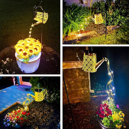 Solar Watering Can Lights, Christmas Large Retro Metal Hanging Solar Lights Outdoor Waterproof, Birthday Gifts for Women Mom Grandma Garden Decor Yard Light LED Decoration Outside for Porch Lawn Patio
