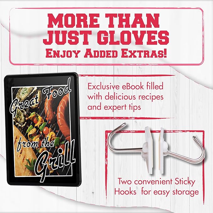 KITCHEN PERFECTION Silicone Smoker Oven Gloves for Women -Extreme Heat Resistant BBQ Gloves -Handle Hot Food Right on Your Smoker Grill Fryer|Waterproof Oven Mitts Grill |Superior Set+3 Bonuses