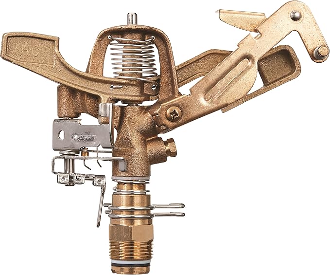 Orbit 55016 Brass Impact Sprinkler Head, Dual Nozzle, 3/4 in. MPT