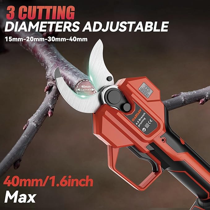 2-IN-1 Electric Pole Pruning Shears Cordless Compatibility with Milwaukee 18V Battery, 1.6" Cutting Diameter Pruner, 14.8 FT MAX Extension Pole Saws(NO BAT) (2-IN-1 Electric Pole Pruning Shears)