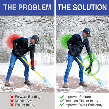 Universal Handle Attachment for Snow Shovel, Weedeater, String Trimmer, Rake & More | Versatile Ergonomic Back Saving Attachment for All Gardening Tools | Yard Tool Gifts (2 Pack)