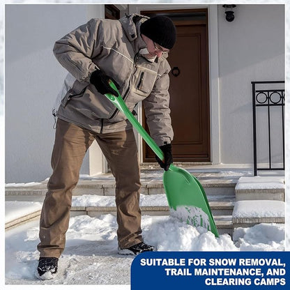 Frienda 3 Pieces Plastic Snow Shovel 43 x 14 Inches Heavy Duty Hygienic Shovel with D Shaped Grip Handle Large Durable Seamless Snow Scoop for Kitchen Gardening(Green)