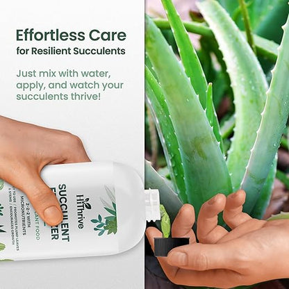32oz Succulent Fertilizer - Makes 64 Gallons of Succulent Plant Food for Succulents Plants Live, Liquid Fertilizer for Succulents - Promotes Vibrant Leaves, Resilient Roots, and Plump Growth