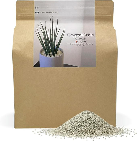 LA TERRA Soil for Foliage Plants, 3L (Coarse Grain) Made in Japan-Nutrient-Enriched, Clean, No Mess, Reusable-Crystal Grain