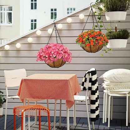 Halatool 2 PCS 10 Inch Round Coco Liners Hanging Basket 100% Natural Replacement Coconut Fiber Liner for Garden Flower Pot Vegetables Herbs