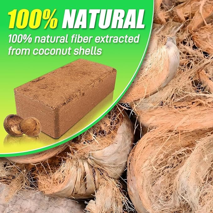 Coco Coir Brick for Plants-3 Pack Premium Coconut Bricks, 100% Organic Peat Moss, Fiber Coconut Husk for Planting, Gardening, Potting Soil Substrate