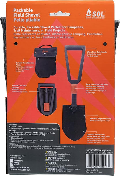 Survive Outdoors Longer Survival Carbon Steel Packable Field Shovel
