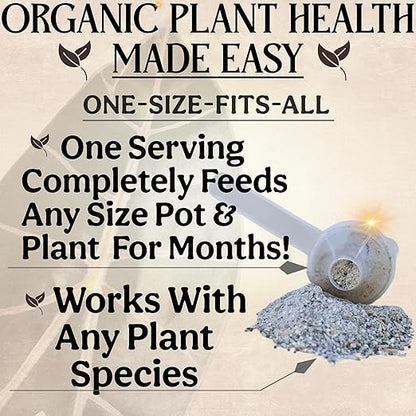 The All-in-One Complete Organic Plant Food, Indoor Plant Food for Houseplants, Organic Fertilizer for Vegetable Gardens, 3lb =75 Formulated Servings Feeds 150 gal Instantly and Slow Release