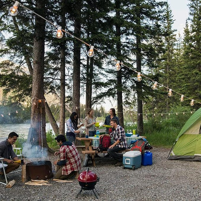 SUNTHIN White Outdoor String Lights, 48FT White Patio Lights with 25 G40 Shatterproof LED Bulbs(1 Spare), Waterproof Hanging Outside Lights for Porch, Deck, Garden, Pergola, Bistro