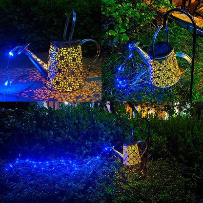 VOOKRY Solar Watering Can Lights, Large Hanging Blue Solar Lights Outdoor Decorative Garden Decor Waterproof for Outside Patio Yard Porch Lawn Landscape, Birthday Gifts for Women Mom Grandma Christmas