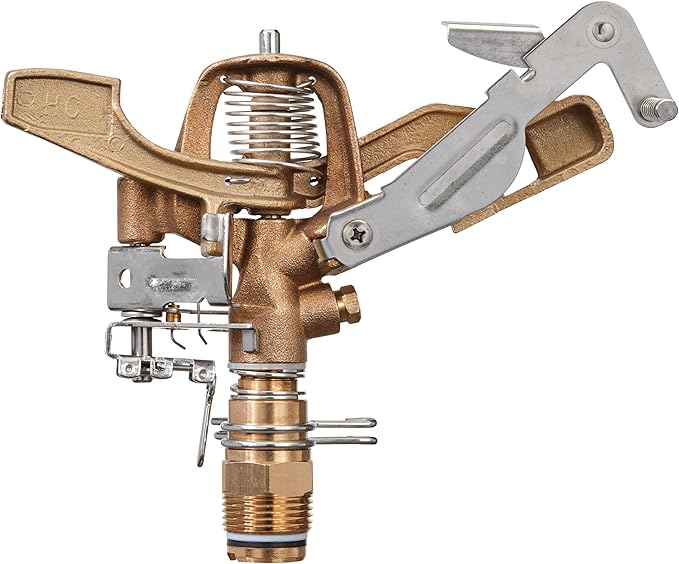 Orbit 55016 Brass Impact Sprinkler Head, Dual Nozzle, 3/4 in. MPT