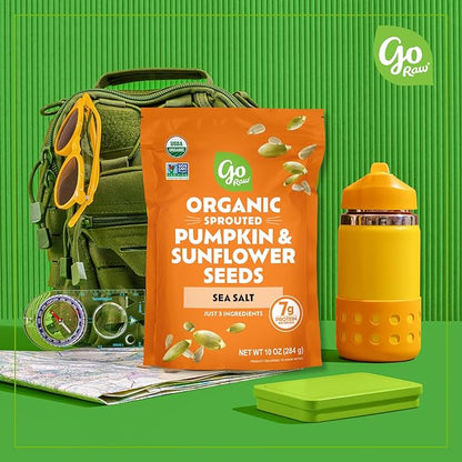 Go Raw Organic Sprouted Pumpkin & Sunflower Seeds, 10 oz, Sea Salted, Keto, Kosher, Superfood