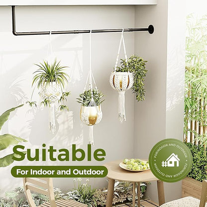 Bamworld Hanging Planters Indoor Plant Hangers with Metal Rod (Pot & Plant Not Included) 42in