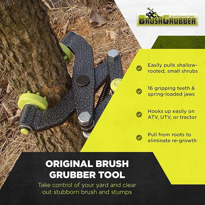 Brush Grubber BG-01 Original Brush Grubber Root Puller Gardening Weed Puller Tool for Clearing Brush & Small Tree Stumps w/ Gripping Teeth & Jaws