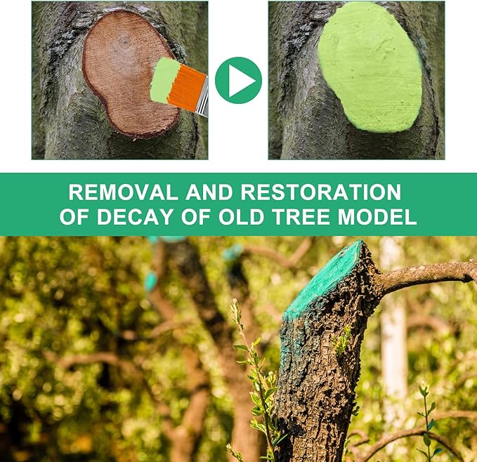 Tree Wound Pruning Sealer, Tree Wound Dressing with Brush, Tree Wound Sealer Healing Paste,Quick Recovery of Tree and Bonsai (2 PCS)
