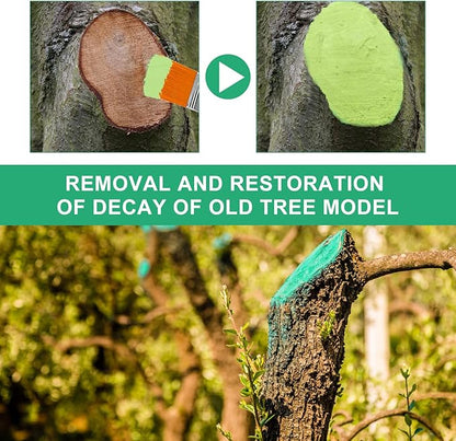 Tree Wound Pruning Sealer, Tree Wound Dressing with Brush, Tree Wound Sealer Healing Paste,Quick Recovery of Tree and Bonsai (2 PCS)