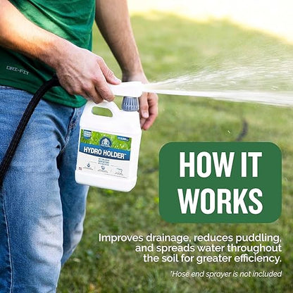 Turf Titan Hydro Holder Wetting Agent - Suspends Moisture in Your Grass Soil, Improves Water Drainage & Nutrient Uptake in Your Turf Grass, Promoting Healthy Soil - 1 Gallon