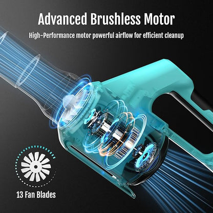 Electric Cordless Leaf Blower with Battery and Charger, 5-Speed + Turbo Mode, 4.0Ah Lightweight Battery Powered Powerful Blower for Blowing Leaves, Patio Cleaning, Blowers for Lawn Care