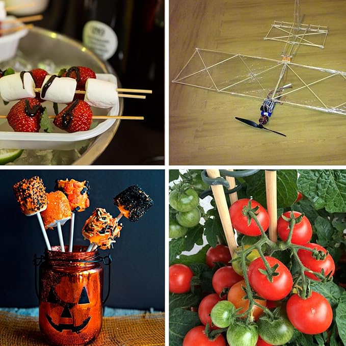 200 PCS Bamboo Marshmallow Roasting Sticks, SMores Skewers for Fire Pit, Extra Long 36 Inch Heavy Duty 5mm Thick Wooden SMores Sticks for Open Fire Pits Roaster Barbecue Hot Dog Camping Kebab Sausage