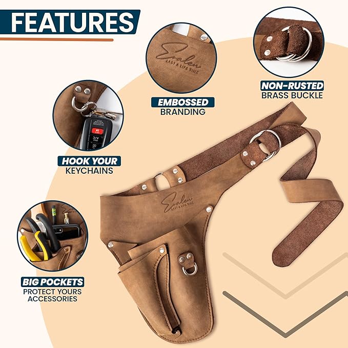 Leather Garden Utility Belt for Women - Florist Tool Holster, Gardening Apron - Gift Box Included, Hammer Holder