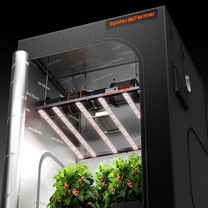 Spider Farmer SE5000 480W LED Grow Light, Samsung LM301H EVO Diodes, 2025 Upgraded Remote App Control, Full Spectrum Dimmable Daisy Chain Bar Style Growing Lamp for Indoor Plants, 4x4ft Coverage