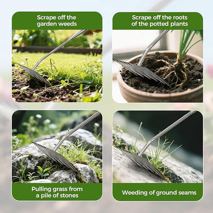 2025 Upgraded Weed Puller Tool, 6-Tooth Manganese Steel Manual Weeders, Portable Garden Weed Remover Tools for Vegetable Gardening Backyard Farm Planting & Weeding