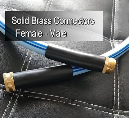 Atlantic Heavy Duty Garden Hose 5/8 Inch x 3 Foot Blue Color, Short Connection Leader Hose with Male-Female Connectors (3FT)