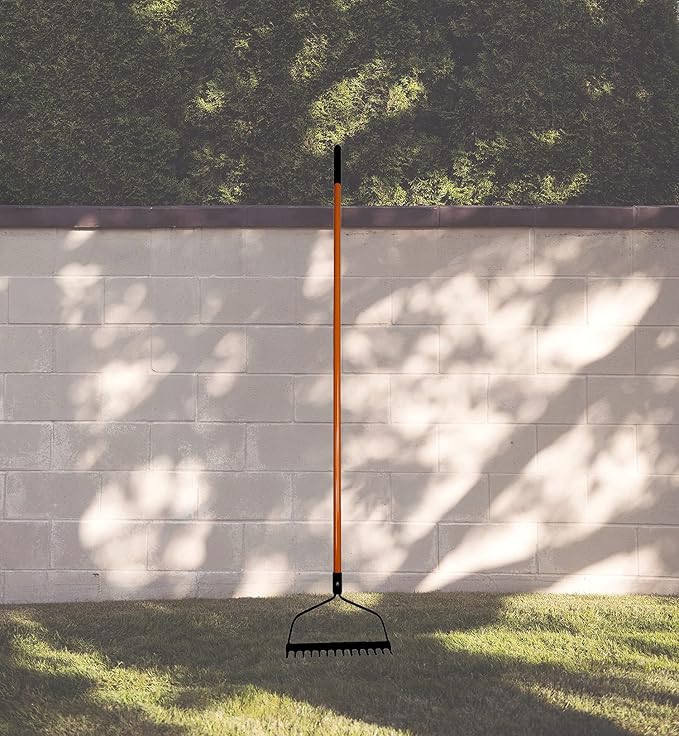 Ashman Bow Rake (2 Pack) – Heavy Duty Rake to Gather Fallen Leaves, Equipped with Rubber Grip Handle for a Strong Hold When Working – Rust Resistant.