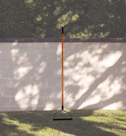 Ashman Bow Rake (2 Pack) – Heavy Duty Rake to Gather Fallen Leaves, Equipped with Rubber Grip Handle for a Strong Hold When Working – Rust Resistant.