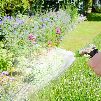 Garden Hose Metal Nozzle Spray With 4 Adjustable High Pressure Patterns Hose Nozzle and Water Pistol Nozzle for Watering Plants