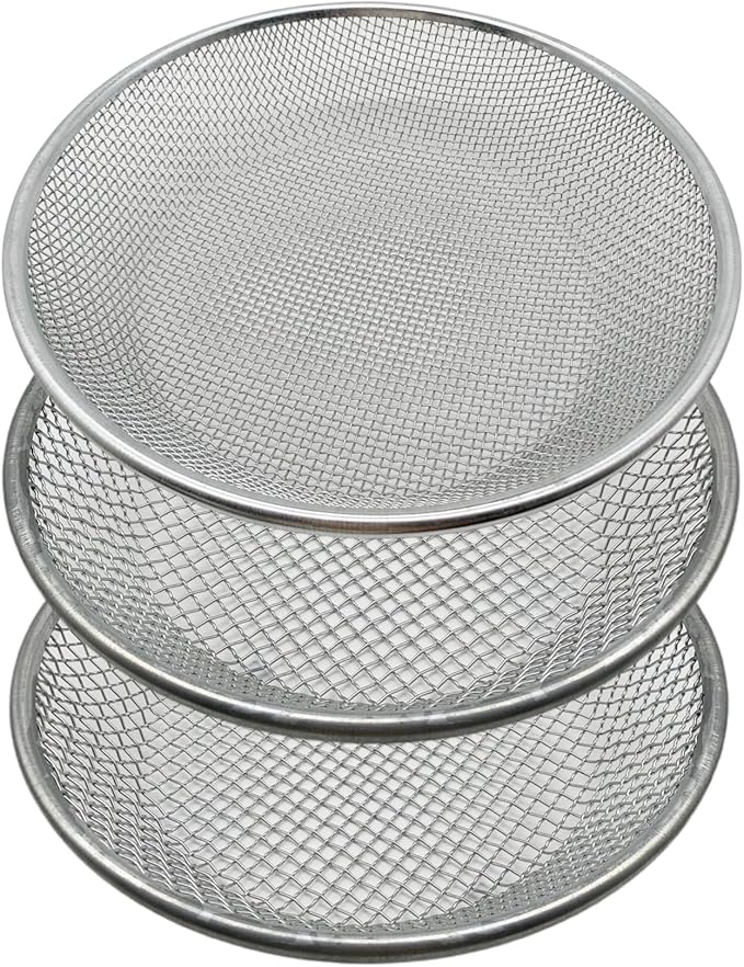 3 PCS Soil Sieve for Garen -12 inches Soil Sifter for Rocks Compost Suitable for 5 Gallon Drums 10mm，6mm，3mm