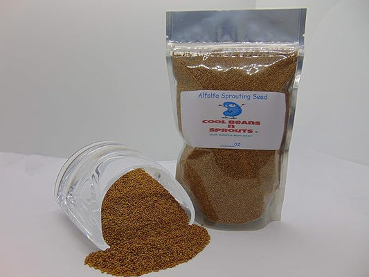 Alfalfa Microgreen seeds-16 oz COOL BEANS n SPROUTS Brand - Home Gardening.