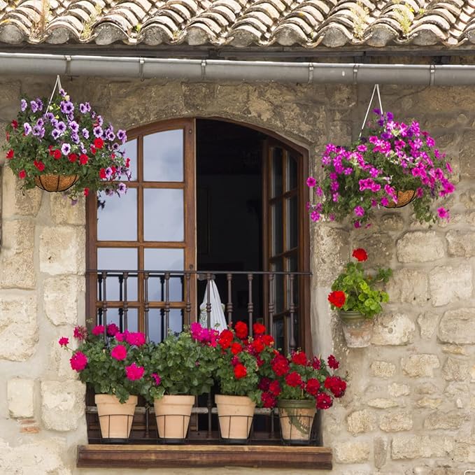 Halatool 6PCS Coconut Fiber Planter Liners - 10 Inch Round Coco Coir Liners for Flowers & Vegetables