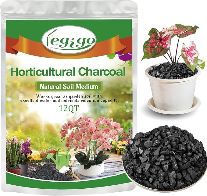 Legigo 12QT All Natural Horticultural Charcoal- Activated Hardwood Plant Charcoal for Soil Amendment, Conditioning Bonsai Soil, Succulent, Terrarium Supplies, Indoor Plant Potting Soil