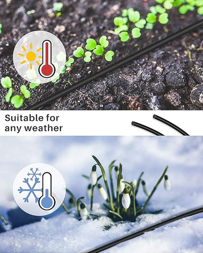 100 ft Drip Irrigation Tubing, 1/4 Inch Drip Line Irrigation Hose with 20 Pcs Drip Irrigation Parts, Drip Irrigation Kit by MoHern